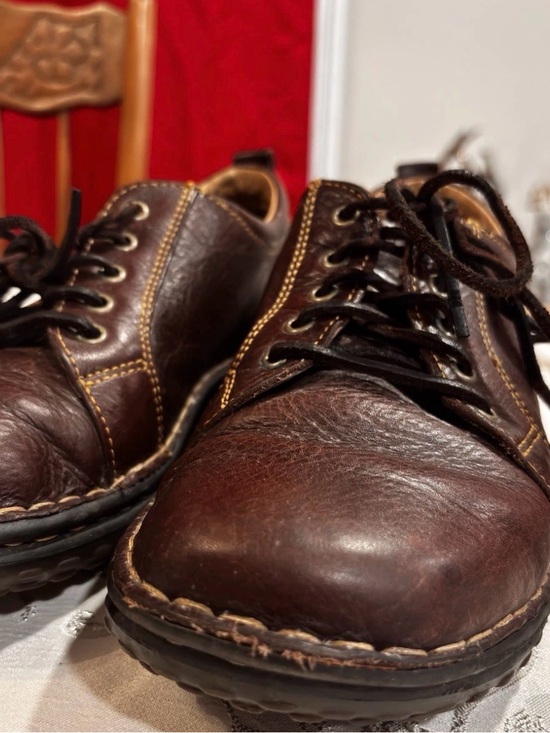 Born Shoes - Born Brown Leather Lace-Up Oxford Comfort Shoes Women’s 9 Distressed Casual